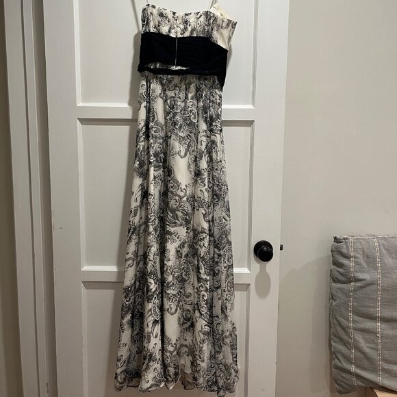BCBGMaxAzria strapless black and white toile gown (size 6) - Picture 6 of 6